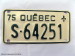 Snowmobile licence plate 